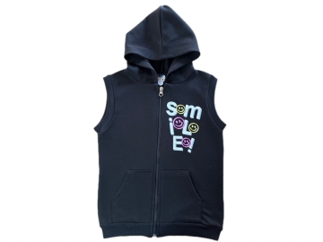 SMİLE BASKILI İKİ İP KIZ YELEK 5/8 YAŞ