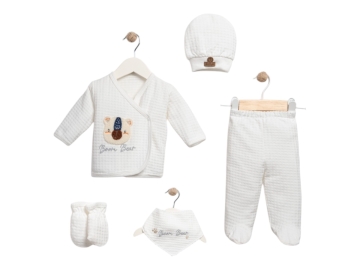 5 Li Organik Waffle Bear Lüx Set  Uni