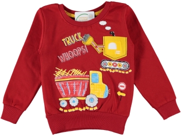 TRUCK BASKILI İKİ İP ŞARDONLU KIZ SWEAT 1/4 YAŞ 