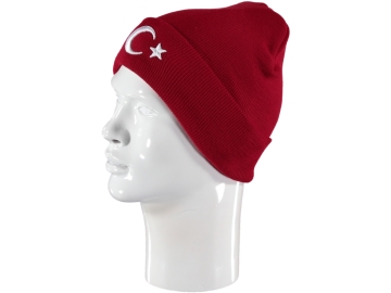 AY YILDIZ NAKIŞLI KIRMIZI BERE