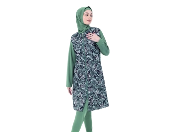 BATTAL FERMUARLI DESENLİ BAYAN TESETTÜR MAYO 3XL/6XL