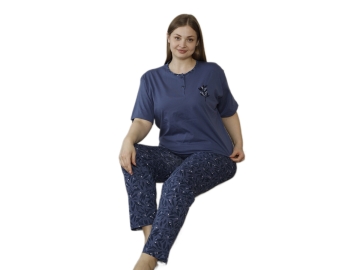 BATTAL KISA KOL BAYAN PİJAMA TAKIM 3XL/5XL