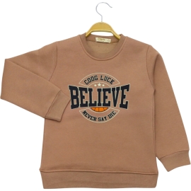 BELİEVE BASKILI ÜÇ İP ERKEK SWEAT 3/7 YAŞ