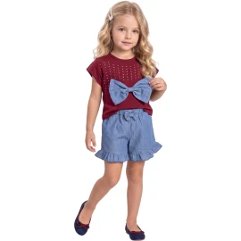 BÜYÜK FİYONKLU TAŞLI KIZ TAKIM 2Y,4Y,3Y,5Y Kız