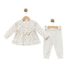 ÇİÇEK DESENLİ FIRFIRLI KIZ TAKIM 3 Ay,6 Ay Kız