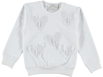 ÇOCUK KALPLİ TÜL NAKIŞ KIZ SWEAT 5/8 YAŞ