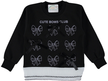 ÇOCUK KURDELE BASKI KIZ SWEAT 5/8 YAŞ