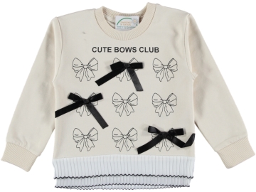 ÇOCUK KURDELE BASKI KIZ SWEAT 9/12 YAŞ
