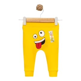 DİLİ ÇIKIK EMOJİ BASKILI MANŞETLİ TEK ALT 3 Ay,6 Ay,9 Ay,12 Ay Uni
