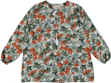 DOKUMA DESENLİ YAKA İPLİ BAYAN BLUZ 3XL/6XL