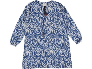DOKUMA DESENLİ YAKA İPLİ BAYAN TUNİK M/XL