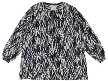 DOKUMA DESENLİ YAKA İPLİ BAYAN BLUZ L/XXL