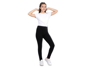  DÜZ RENK İKİ İP ŞARDONLU KIZ TAYT 10/14 YAŞ