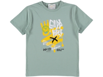 ERKEK 10/13 YAŞ GARSON GOOD VİBES SKATE ALL DAY BASKILI TSHIRT