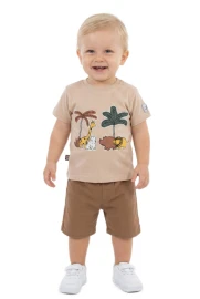 ERKEK BEBEK PALM ANİMALS BASKILI SÜPREM TAKIM 6/24 AY