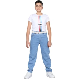 ERKEK BOYFREND PAMUK MAVİ  6Y,7Y,8Y,9Y,10Y Erkek
