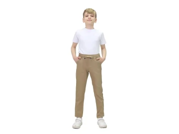 ERKEK ÇOCUK BEJ BAĞCIKLI OKUL PANTOLONU 12/16 YAŞ