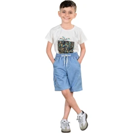 ERKEK ÇOCUK TRİCOT KAPRİ PAMUK 5Y,7Y,9Y,11Y,13Y Erkek