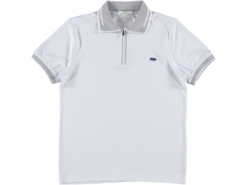 ERKEK KAGİ PETEKLİ YARIM FERMUARLI ÖRME YAKA TİŞORT S/XXL