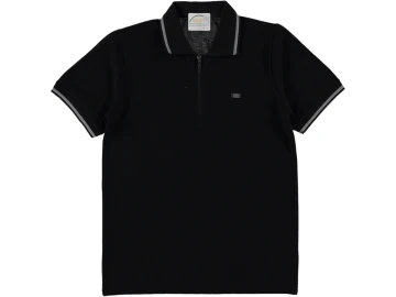  WAFFLE YARIM FERMUARLI ERKEK TİŞÖRT S/2XL