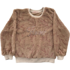 FLOWER NAKIŞLI PELUŞ KIZ SWEAT 9/12 YAŞ