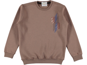 GEOMETRİK BASKILI ÜÇ İP ERKEK SWEAT 13/16 YAŞ