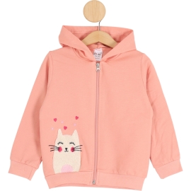 KEDİ NAKIŞLI İKİ İP KIZ HIRKA 1/4 YAŞ