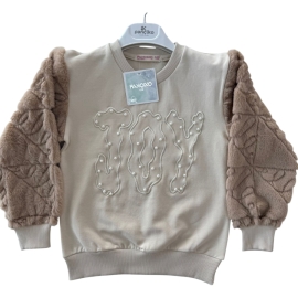 JOY NAKIŞLI KOL PELUŞLU İKİ İP KIZ SWEAT 6/8 YAŞ