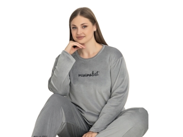 KADİFE BATTAL BAYAN PİJAMA TAKIM 3XL/5XL
