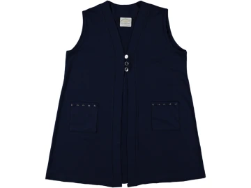 KADIN DÜĞMELİ TURLU VİSKON YELEK L/3XL