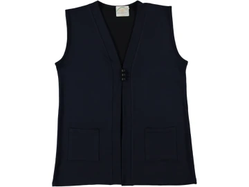 KRİSTAL DÜĞMELİ CEPLİ YELEK L/2XL