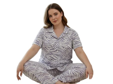 MİLAN BATTAL DÜĞMELİ BAYAN PİJAMA TAKIM 3XL/5XL