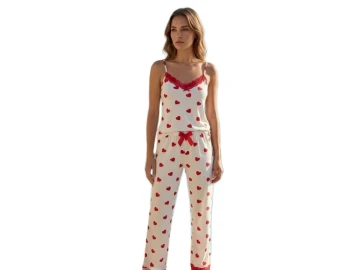 MİLAN İP ASKILI ALT UZUN BAYAN PİJAMA TAKIM S/XL