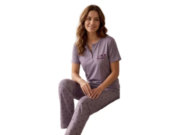 MODAL KISA KOL BAYAN PİJAMA TAKIM M/2XL