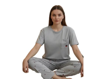 KADIN PENYE KISA KOL ALT UZUN PİJAMA TAKIM S/2XL