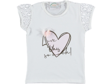 KALP VARAK  BASKILI KIZ TSHIRT  5/8 YAŞ