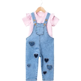 KALPLİ KOT SALOPET  12 Ay,2Y,3Y,4Y Kız