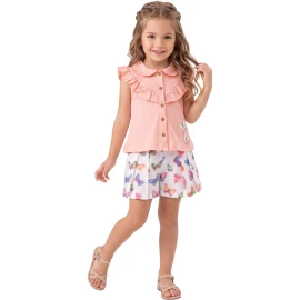 KELEBEK DESENLİ YAKALI KIZ TAKIM  2Y,3Y,4Y,5Y Kız