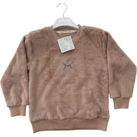 KELEBEK TAŞ BASKILI PELUŞ KIZ SWEAT 5/8 YAŞ