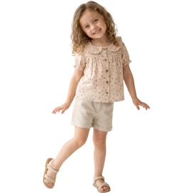 KETEN ŞORTLU KIZ TAKIM 12 Ay,2Y,3Y,4Y Kız