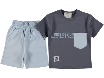 KİDS DESIGN BASKILI KETEn ŞORTLU TAKIM 3/10 YAŞ