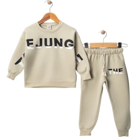 JUNGLE BASKILI OVERSİZE ÜÇ İP ERKEK TAKIM 1/4 YAŞ