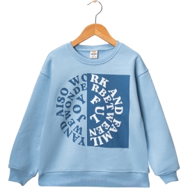 WORK AND FAMILY BASKILI ÜÇ İP ERKEK SWEAT 5/8 YAŞ