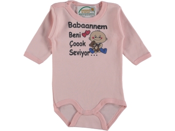 BABAANNEM BENİ SEVİYO BASKILI UZUNKOL ÇITÇTILI BADİ 9/18 AY