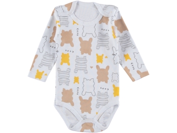KIZ BEBEK BABYTOO KUCUK TAVSAN DESENLİ UZUN KOLLU BADİ 1/9 AY
