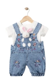 KIZ BEBEK OYUNCAK TAVŞANLI NAKIŞLI KOT SALOPET 9/18 AY