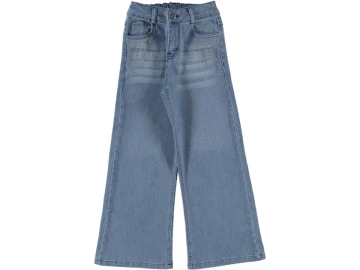 KIZ ÇOCUK CEP TAŞ DETAYLI KOT PANTALON 13/16 YAŞ