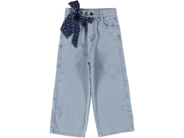 FİYONK NAKIŞLI KIZ KOT PANTOLON 11/15 YAŞ