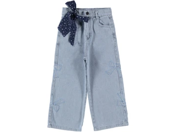 FİYONK NAKIŞLI KIZ KOT PANTOLON 6/10 YAŞ