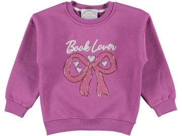 KIZ ÇOCUK FİYONK TAŞ BASKILI ÜÇ İP SWEAT 5/8 YAŞ